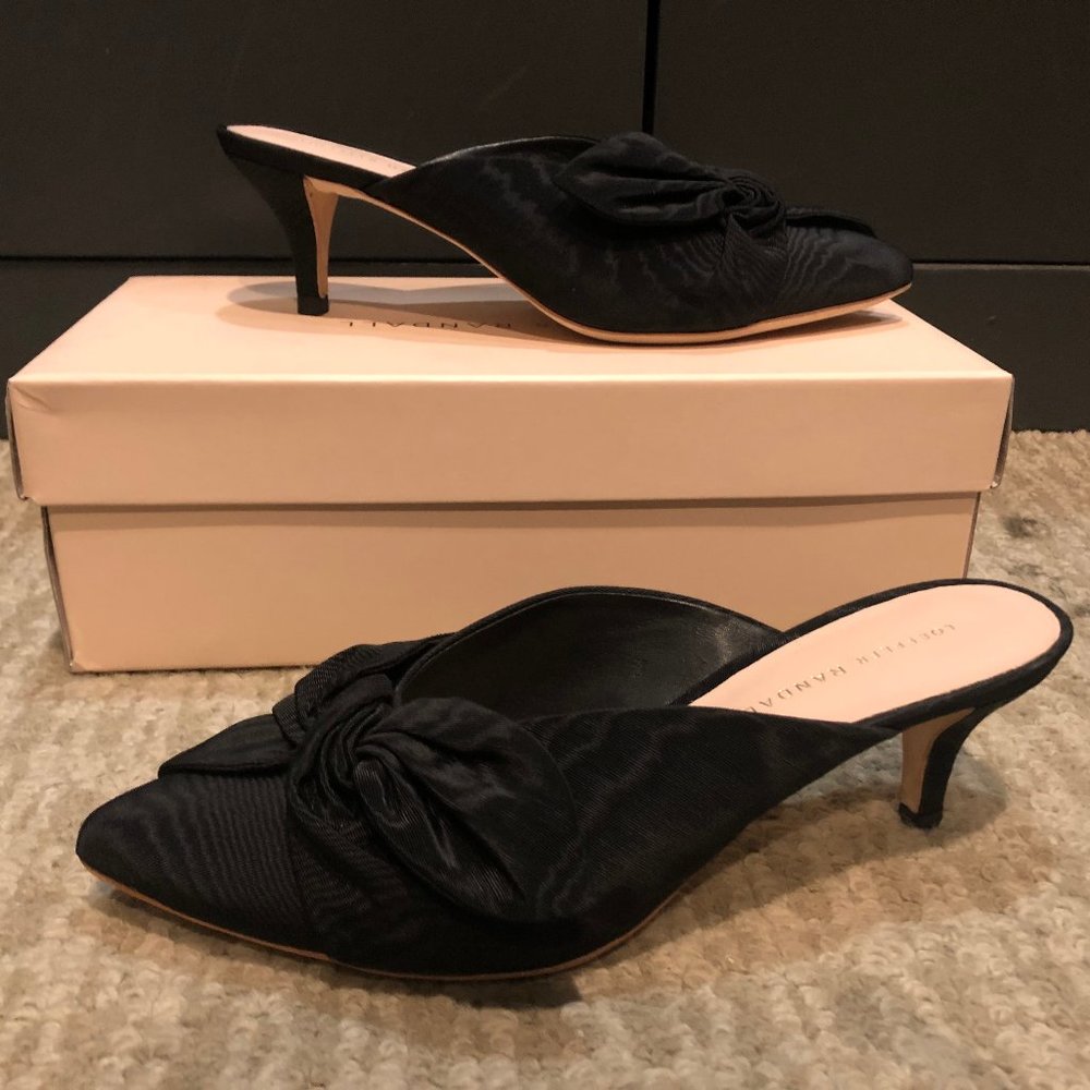 LOEFFLER RANDALL-JADE BLACK KITTEN HEEL MULE